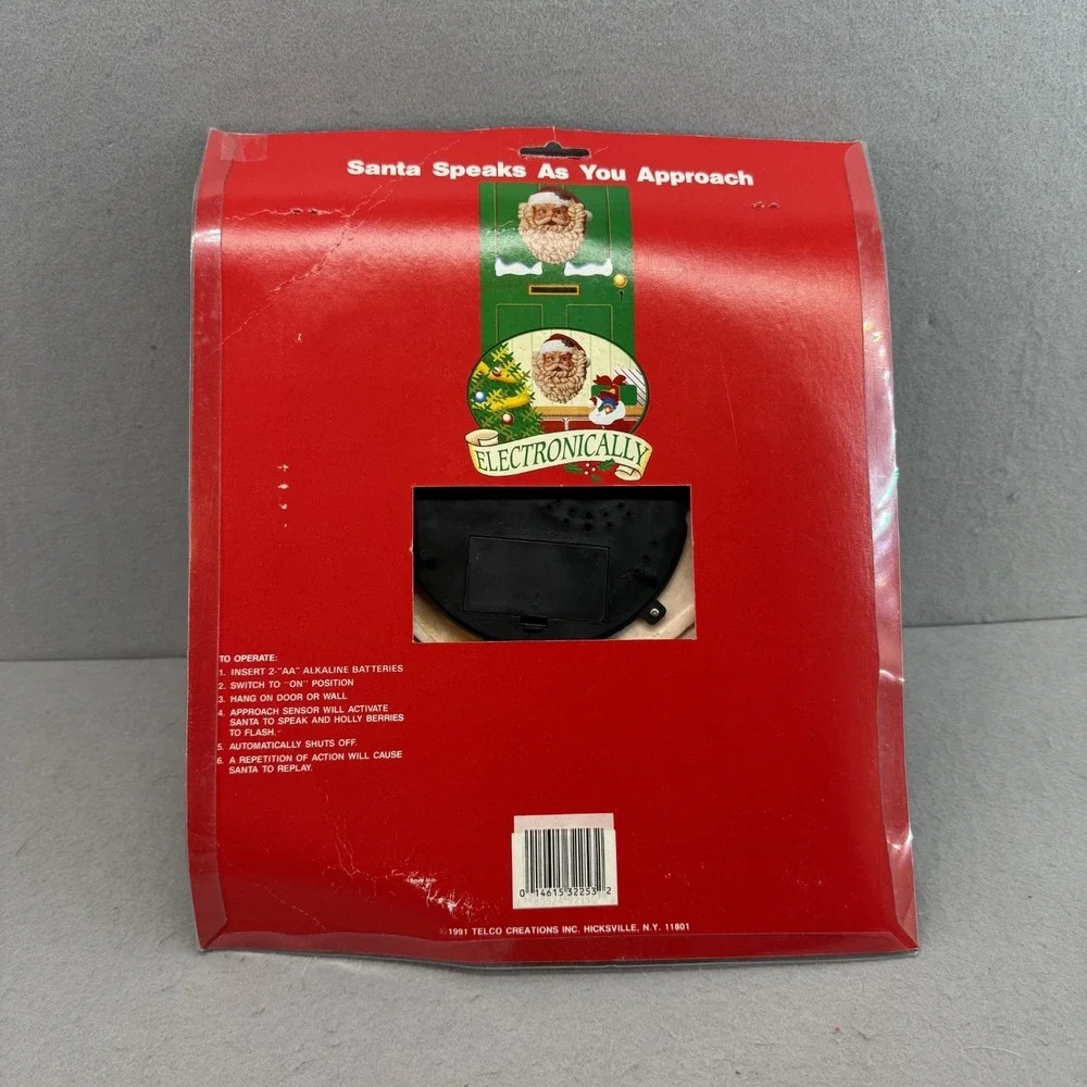 Vintage Telco Talking‎ Santa Door Decoration Motion Activated Light Up 1991 NOS
